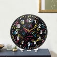thumbnail image 4 of Yayeee Wall Clock Battery Operated 9.5" Silent Quartz Non-Ticking for Living Room Decor, Black Neon Lightning, 4 of 8