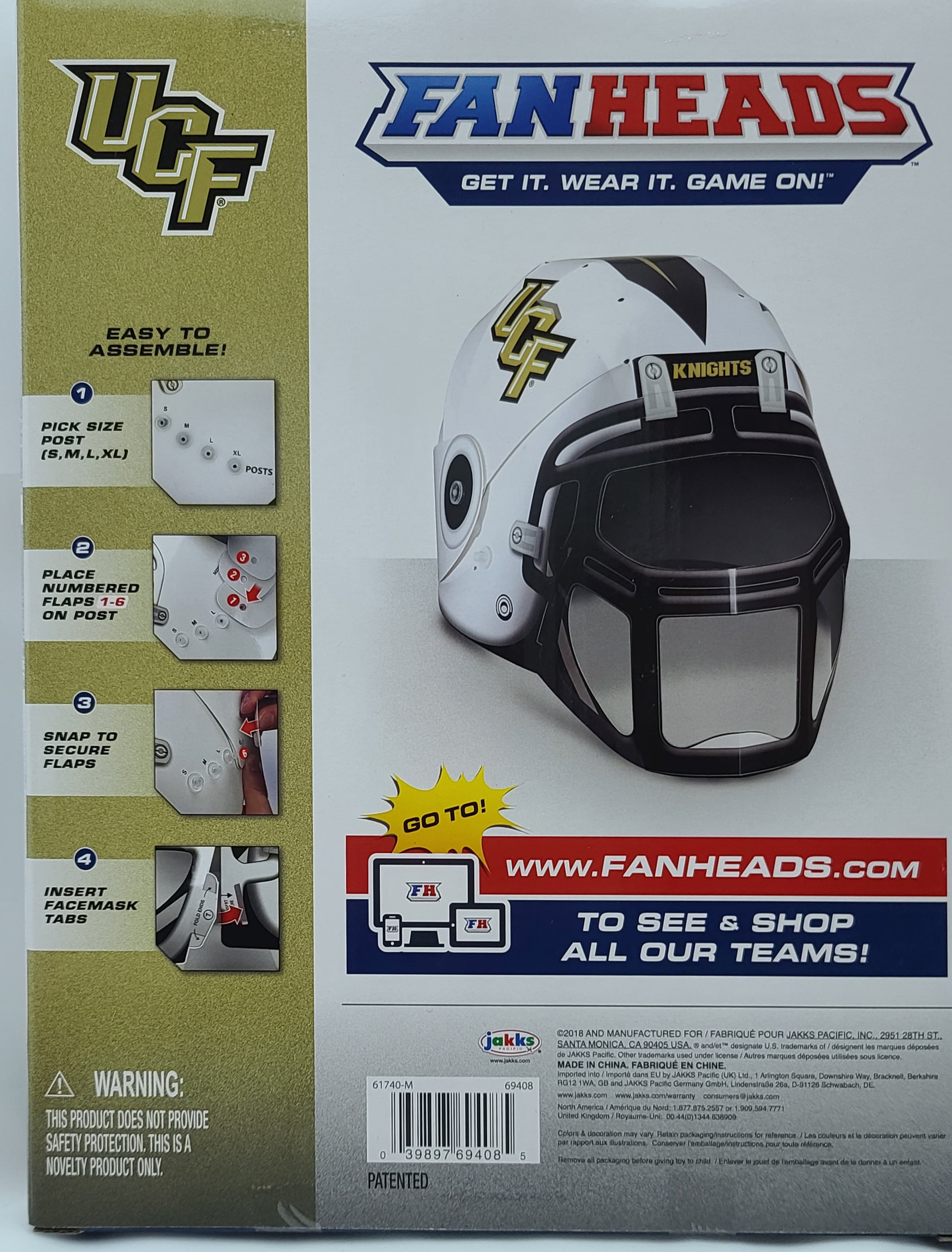 Pick Your Team! Wearable College Replica Helmets FanHeads Reinforced Laminated cardboard 