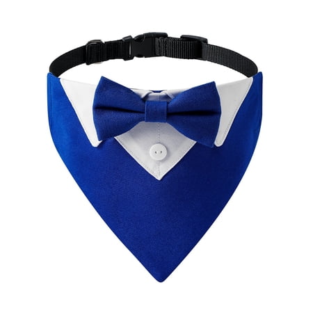 Soft Pet Bandana in Dark Blue Size S Snap Button Lightweight Machine Washable Ideal for Small Pets