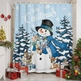 thumbnail image 6 of Blue Snowman Shower Curtain, 66" x 72", Christmas Tree Winter Snowflake Light Blue Waterproof Bathroom Curtain Washable Shower Curtain Set with 12 Hooks, 6 of 6