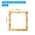 thumbnail image 2 of Uxcell 4x4 Inch Bamboo Purse Handles, 2 Pcs Square Replacement Handmade Rings, Wood, 2 of 5