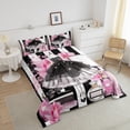 thumbnail image 4 of Ensemble de Literie Robe Femme Mode Moderne Filles Noir Blanc Rayé Ensemble de Couette Taille Complète Décor à Pois Roses Literie Ensembles de Couette Robe Noire Imprimé Parfum Insert de Couette Thème Maquillage Romantique, 4 of 6