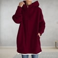 thumbnail image 4 of Women Coats and Jackets Women's Solid Color Hoodie Zipper Long Sleeve Sweatshirts Long Coat Tops with Pockets, 4 of 7