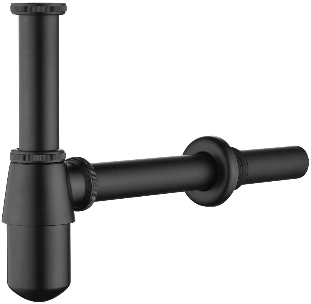 Brass Basin Siphon, Keymark Siphon with 200mm Immersion Tube, 1 1/4 x 32mm Adjustable Sifon Anti Odor Leak Proof, Black - Walmart.com