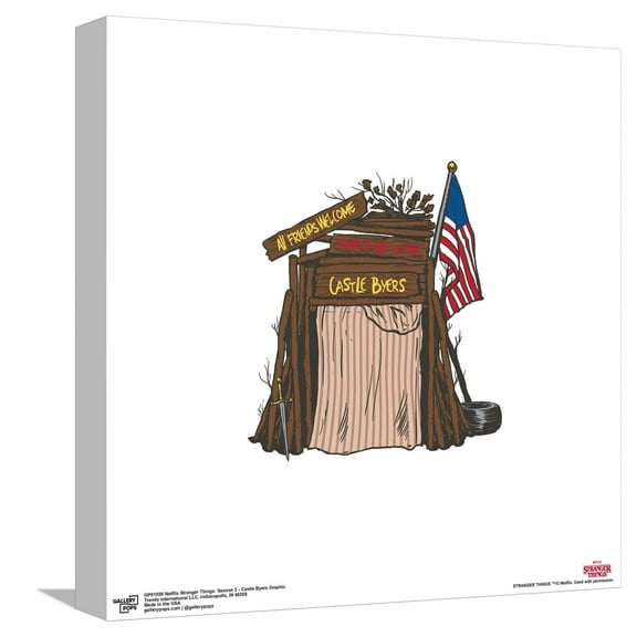 Gallery Pops Netflix Stranger Things: Season 2 - Castle Byers Graphic Canvas Wall Art, Unframed Version, 12" x 12"