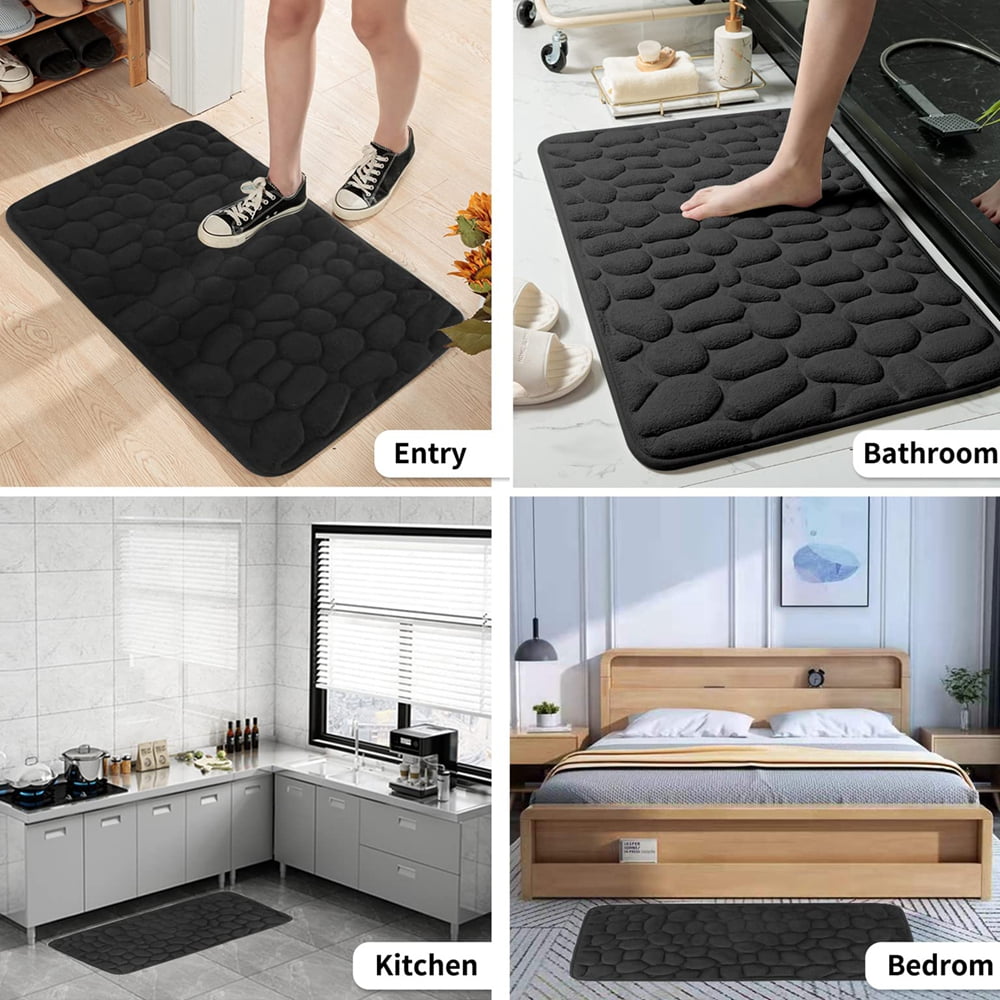 Rugs for Bathroom Floor, Non Slip Bath Mat Thick Soft Memory Foam Carpet Small  Shower Rug Mats Laundry Room Decor, Washable, Water Absorbent, 31.5x19.5  Inches 