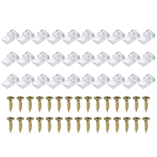 Unique Bargains Glass Retainer Clips, 50 Packs Cabinet Glass Clips Mirror Holder Clips for Fixing 4 mm Glass Cabinet Doors