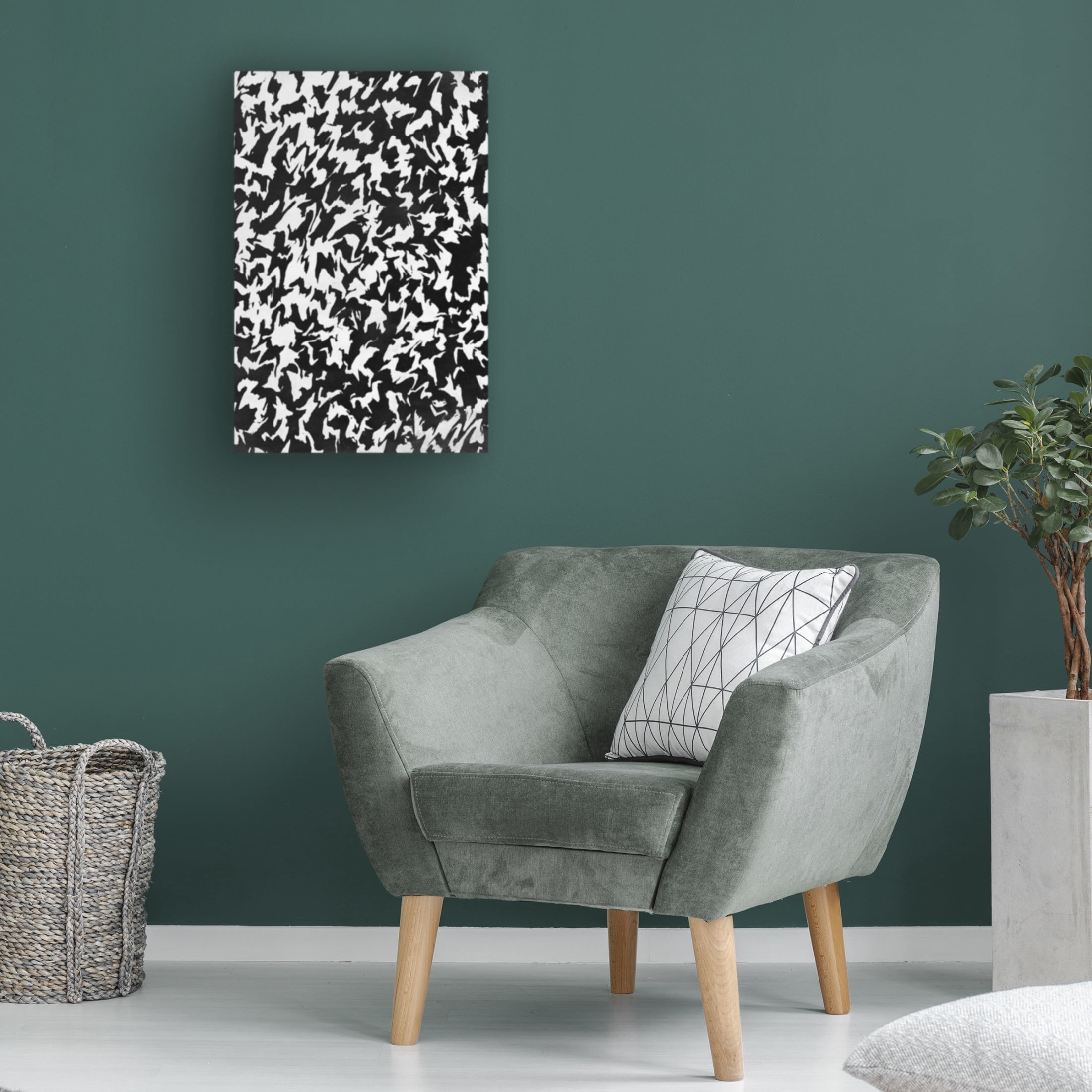 Canvas Wall Art - Treechild 'Black And White Zig Zag Pattern' Wall Art for Living Room, Bedroom, or Office D?cor by Trademark Fine Art - 12 x 19 Inches