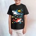 thumbnail image 2 of Zshosam Kids T Shirt Boys Shirt Letter Print Short Sleeve Toddler Boy Tshirts Shirt for Kids Size 9T 10T,(Black 9-10 Years), 2 of 4