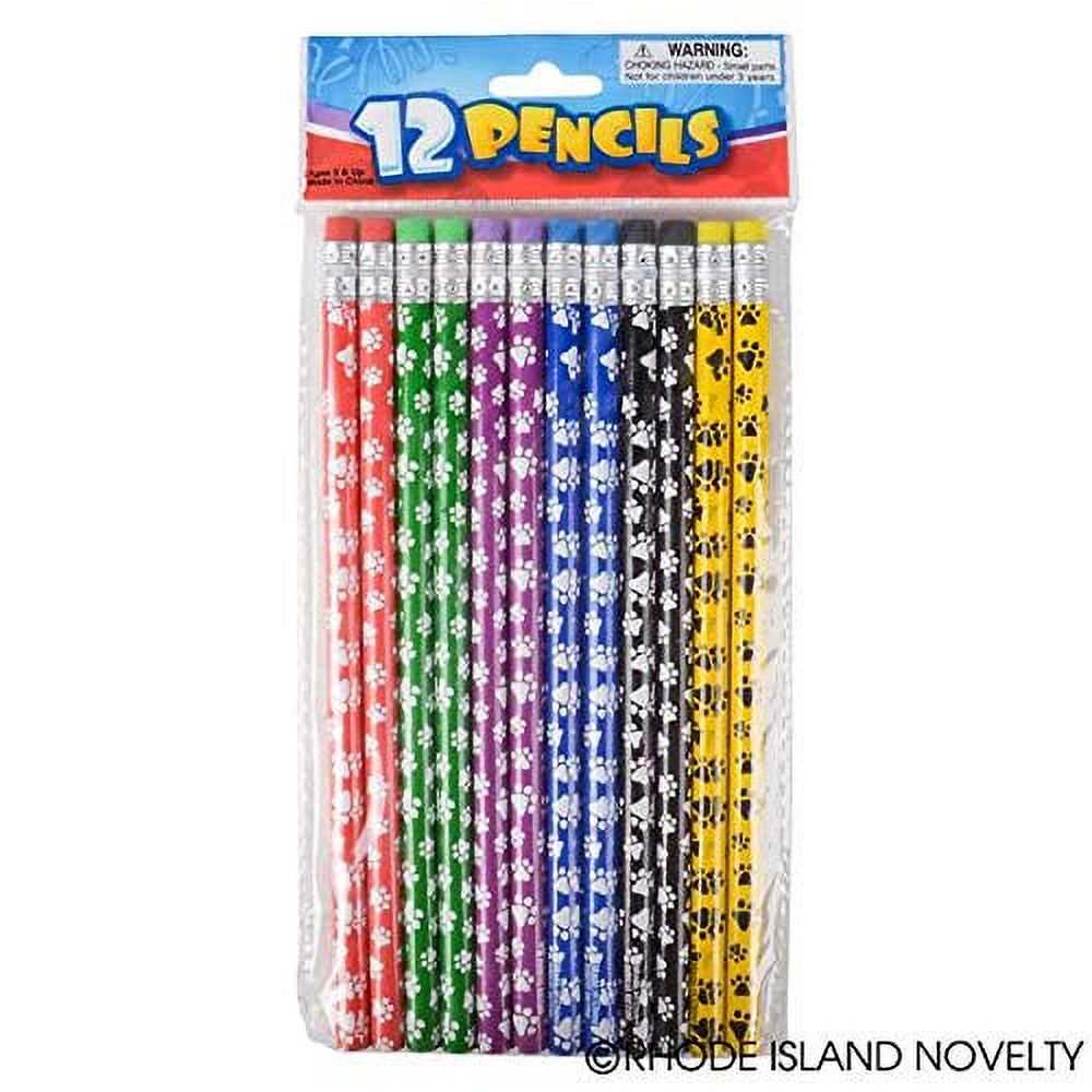 Rhode Island Novelty 7.5 Inch Paw Print Pencils, Pack of 96