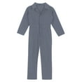 thumbnail image 3 of Moggemol Kids Boys Long Sleeve Turndown Collar Zipper Front Jumpsuit Casual Cotton Fashion Coveralls Grey 10, 3 of 5