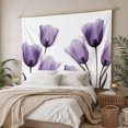 thumbnail image 3 of Elegant Tulip Large Tapestry for Bedroom Wall Hanging Tapestry,Purple White Botanical Long Tree Leaves Ceiling Backdrop Tapestries Poster Blanket Wall Decor for Teens Room Living Room Dorm 100" x 59", 3 of 8