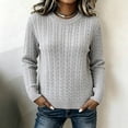 thumbnail image 4 of HAiming Fall Winter Sweaters for Women Long Sleeve Warm Scoop Neck Solid Color Casual Blouses Going out Undershirts, 4 of 6
