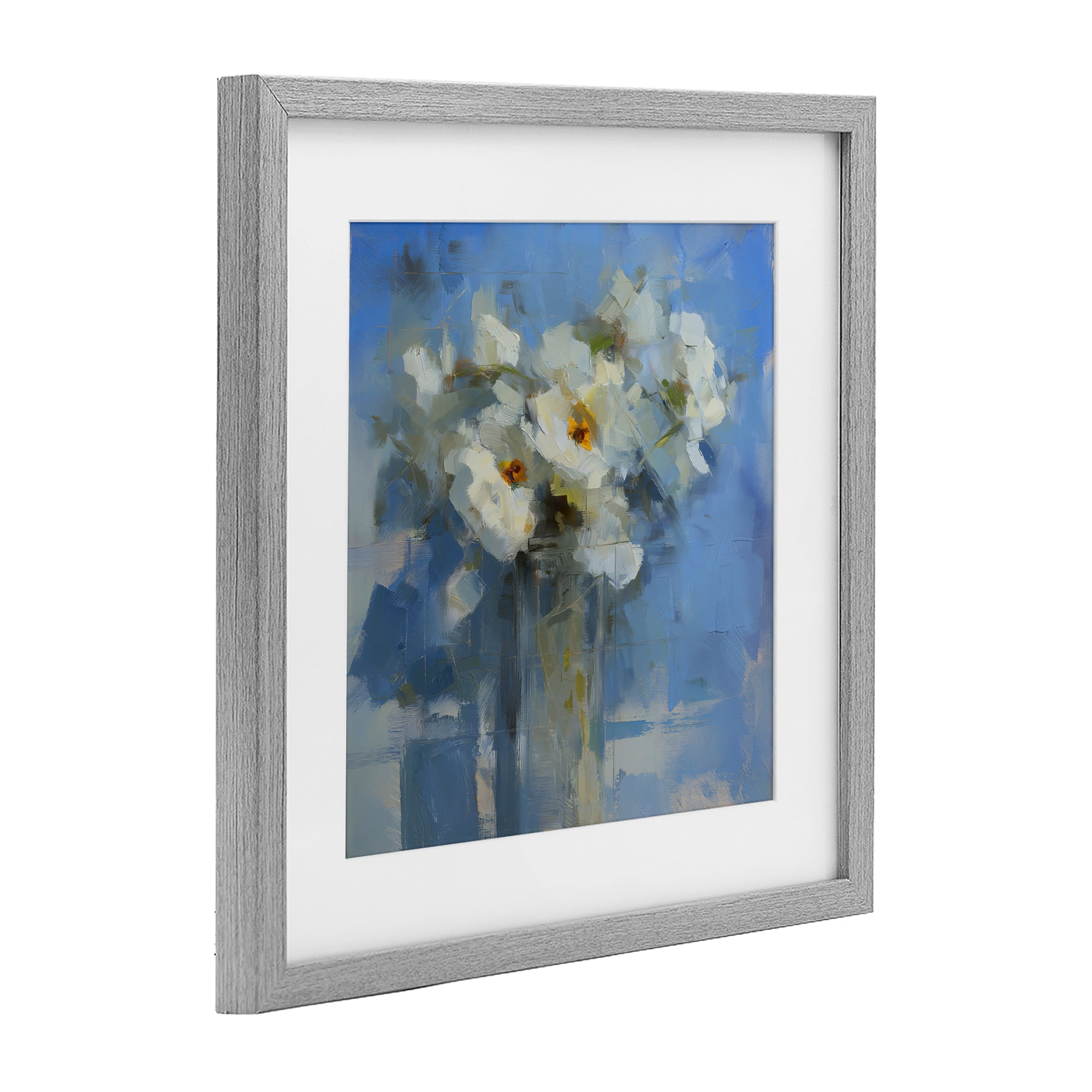 Stupell Industries Petals Remembered Abstract Gray Framed Print Under Glass, design by Svetlana Aleynikova