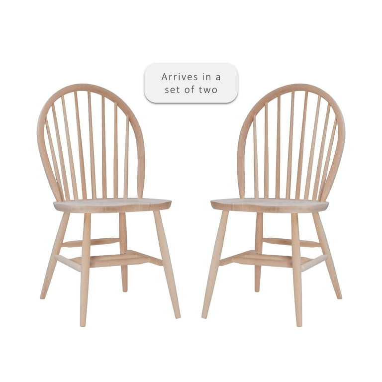 Linon Garrett Solid Wood Windsor Back Dining Chairs Set of 2