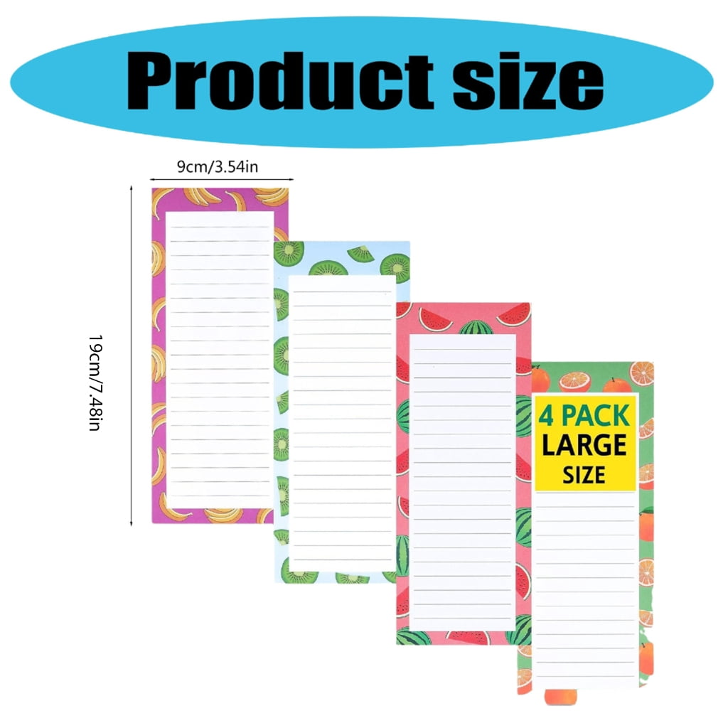 8 Pcs Magnetic Note Pads Grocery List Magnet Pad Writing Pad Magnetic Memo Pads for Study Note and Daily Memos