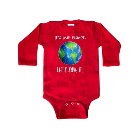 

Inktastic It s Our Planet Let s Save It Earth Day Gift Baby Boy or Baby Girl Long Sleeve Bodysuit