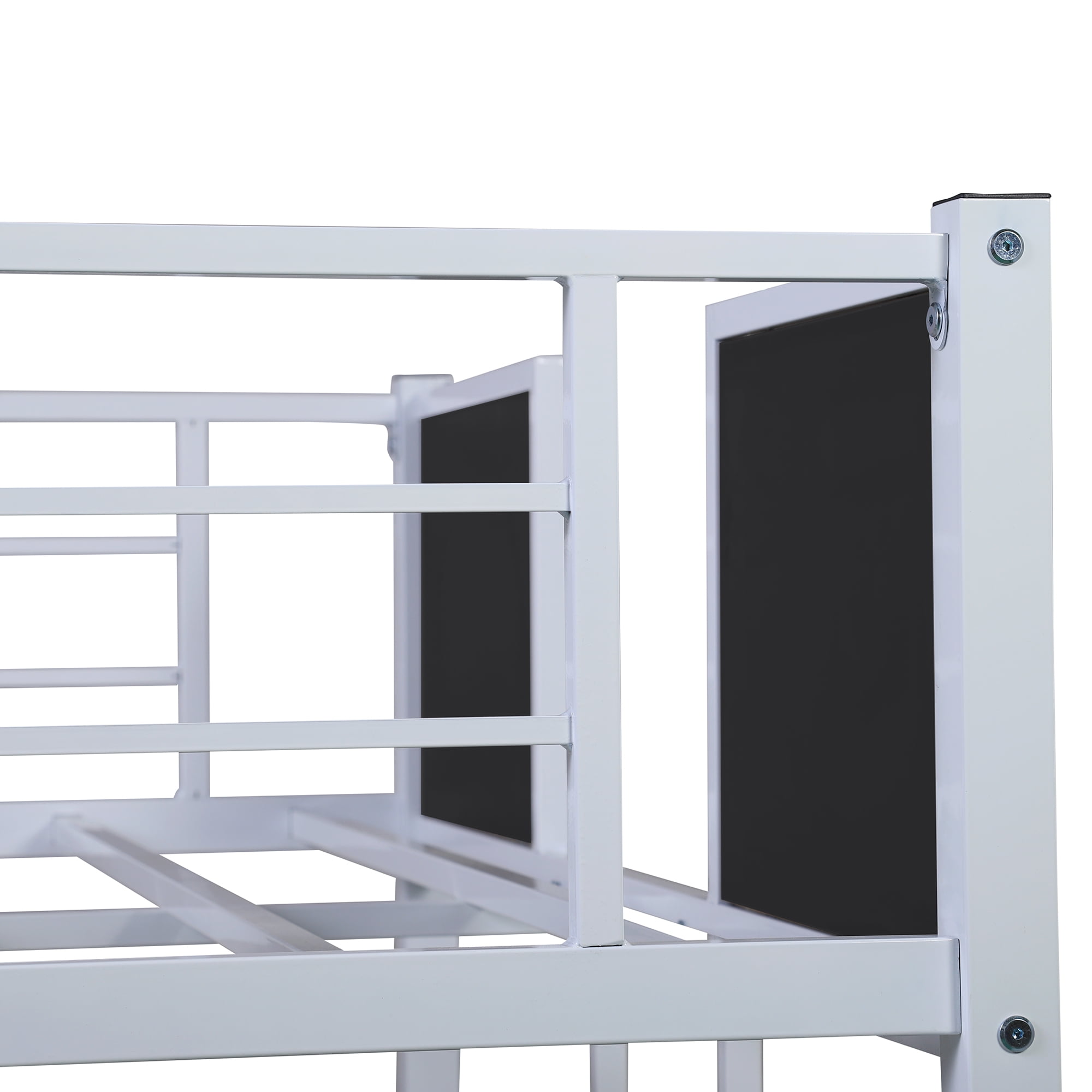 Kepooman Wood Bunk Bed Security, Full-Over-Full, White/Brown Kepooman Wood Bunk Bed Security, Full-Over-Full, White/Brown