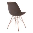 thumbnail image 3 of Langdon Chair in Saddle Brown Distressed Fabric with Rose Gold Base, 3 of 3