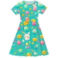 thumbnail image 5 of Hrsba Kids Summer Dress,Casual Dress for Girls,Toddler Kids Girls Print Short Sleeve Stretchy Dress A Line Dress, 5 of 5