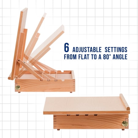 US Art Supply Sketch Master Adjustable Wood Artist Drawing & Sketching Board With Storage Drawer