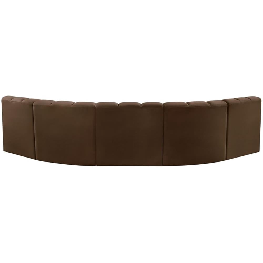 Meridian Furniture Arc Brown Velvet Modular Sectional