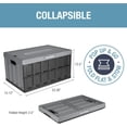 thumbnail image 3 of CleverMade Collapsible Storage Bin 62L Stackable With Lid, Obsidian 3 Pack, 3 of 10