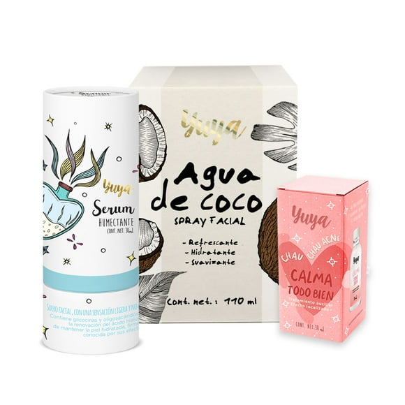 Set Yuya Agua de Coco Hidratante Suero Humectante Tratamiento Antiacné