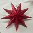 thumbnail image 5 of 9-Pointed Star Light Lampshade - Hanging Pendant Decor, Translucent Material for LED String Lights, Festive Ambiance for Home, Bedroom, Party & Holiday Displays, Easy-Install Design, 13.78in, Red, 5 of 6