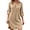 A Khaki, variant on Plus Size Dress Women's Linen Shirt Dress 3/4 Roll-Up Sleeve Button Down Casual Loose Tunic Dress for Summer Beach Black L