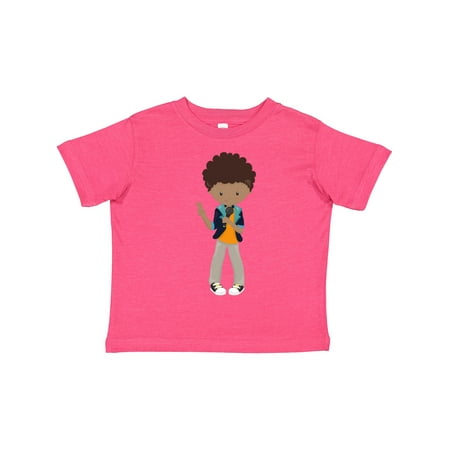 

Inktastic African American Boy Rock Boy Band Singer Music Gift Toddler Boy Girl T-Shirt