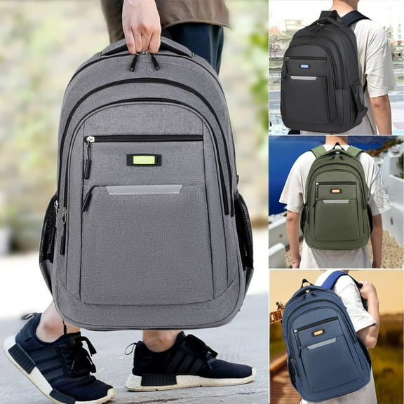 Laptop Backpack 16 Inch Slim Travel Computer Bag | Business Workpack for Office & Outdoor | Water-Resistant Cloth | Large Capacity | Organizer Pockets | 18.8x12.5x7in | 1pc | Black/Gray/Green/Blue