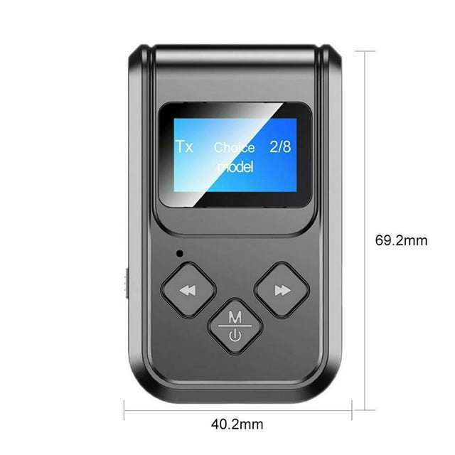 EIMELI 2 In 1 Bluetooth 5.0 Receiver with LCD Display Portable Visual USB 3.5mm Audio Stereo Adapter for PC/TV