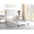 thumbnail image 5 of Twin Upholstered Platform Bed Frame with 48" Tall Adjustable Headboard - Button Tufted Suede Bed - Beige - Oliver & Smith - Princeton, 5 of 6
