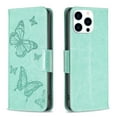 thumbnail image 2 of TECH CIRCLE iPhone 16 Plus Wallet Case,Embossed Butterfly PU Leather Credit Card Holder Slots Full Body Protection Kickstand Flip Folio Shockproof TPU Phone Cover for Apple iPhone 16 Plus,Green, 2 of 6