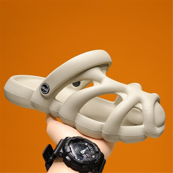 Men's Summer Lightweight Soft Soles Outdoor Leisure Clouds-Like Slippers Solid Beach Sandals