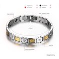 thumbnail image 2 of Bracelet Magnétique en Acier Titane Protection contre les Radiations Bracelets en Zircon pour Hommes, 2 of 4