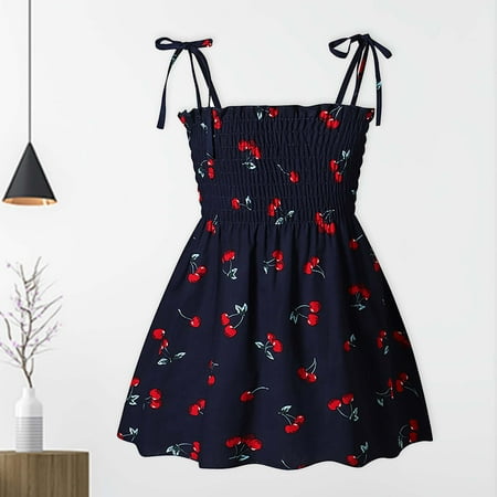 

Summer Toddler Baby Girls Sleeveless Sling Dress Graphic Print Children s Clothing