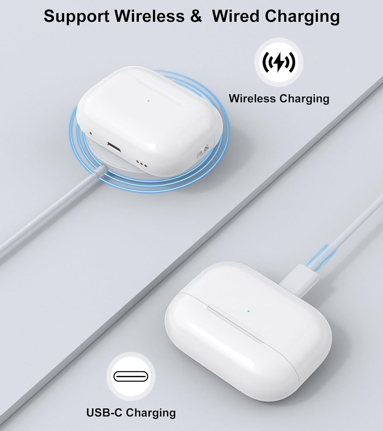Wireless Charging Case Compatible with AirPods 3rd Generation, Charger Case Replacement for AirPods 3 , Earbuds Not Included（Usb-C Port)