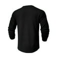 thumbnail image 5 of Zylanna Men's T-Shirts Tee, Button Crew Neck Solid Color Stretchy Long Sleeve Casual Tops for Man Black, 5 of 8
