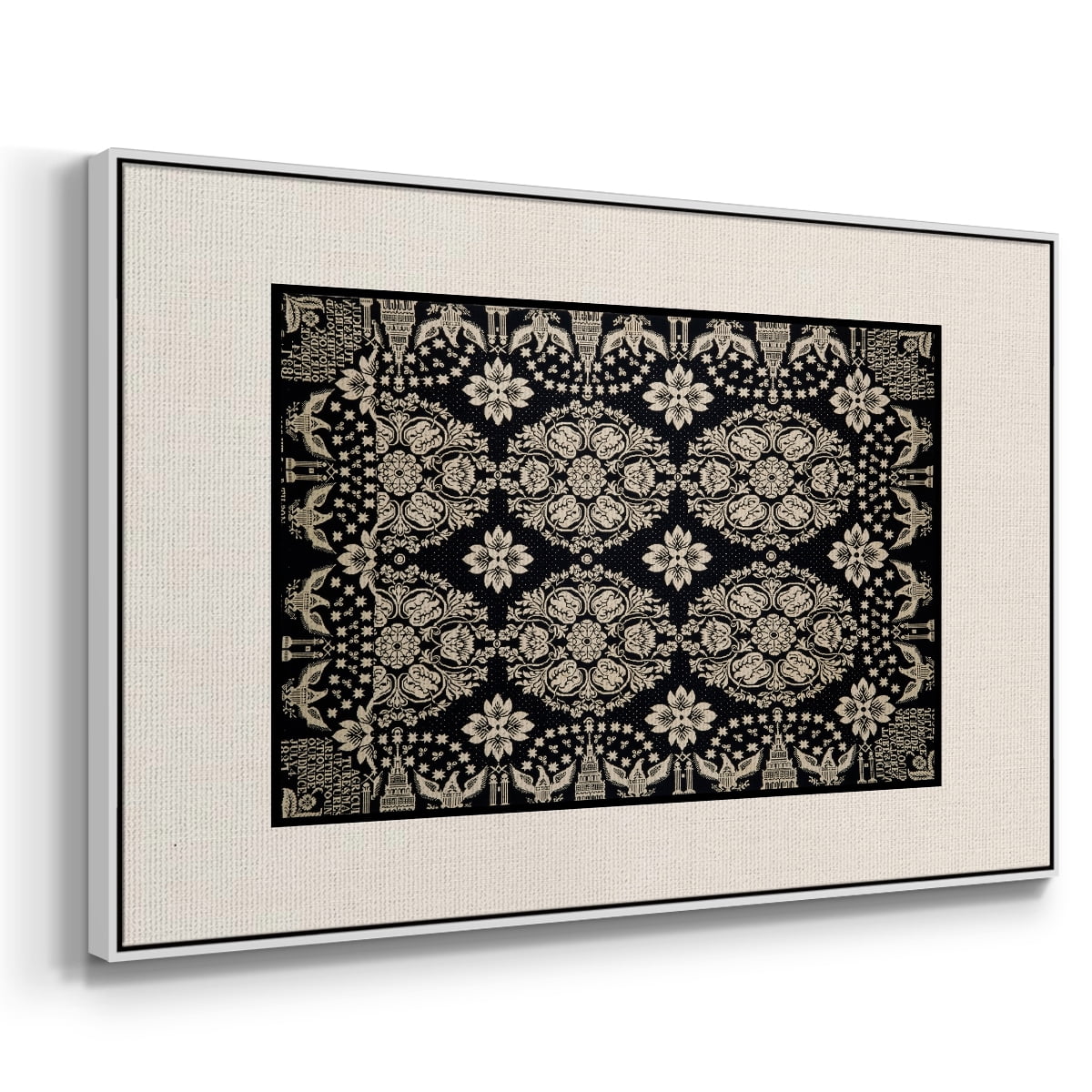 Vintage Abstract Print-XI Framed in White Wood Gallery Wrapped Canvas 25 in. x 37 in.