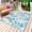 SkyBlue, variant on Blue Green Leaf Outdoor Rug 5x7 Ft - Reversible Patio Rug Outdoor Camping Rugs, Summer Vintage Watercolor Plant Washable Indoor Outdoor Area Rugs, Non-Slip Outdoor Carpet Runner for Deck/Porch