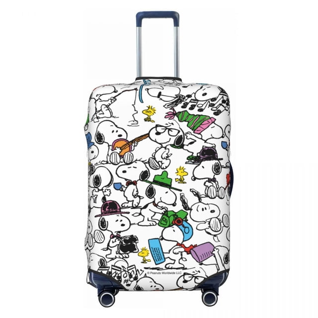 Housse de Valise Personnalisée Mignonne Dessin Animé Snoopy, Protecteur de Mode pour Voyage, Housse de Protection pour Valise pour 18-32 Pouces