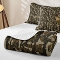 thumbnail image 4 of meiyoeat Rustic Hunting Camo Bed Spread Queen For Boys,Green Initial Letter A Queen Coverlet Set For Men,3pcs, 4 of 7