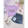 thumbnail image 4 of Jamsmile Toddler Girls Outfits Sets Summer Love Heart Print Tshirts And Denim Skirts 2 Piece Playwear Girls Active Wear Clothes, 4 of 4