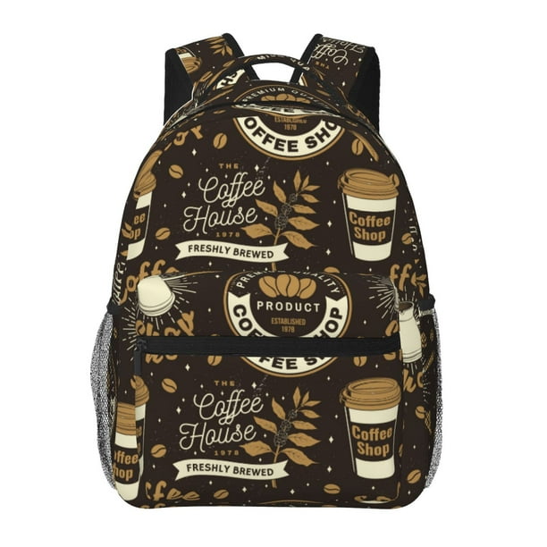 Fotbe coffee shop house Mochila Casual con Estampado para Escuela, Viajes y Actividades al Aire Libre - Duradera, Ligera y Cómoda