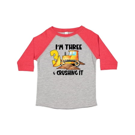 

Inktastic I m 3 and Crushing It Construction 3rd Birthday Gift Toddler Boy or Toddler Girl T-Shirt