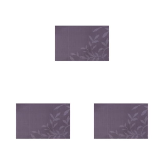 kurtrusly PVC Leaf Pattern Placemats Plate Mats Pad Place Mat Drink Cup Coasters Rectangle Insulation Kitchen Decor 45X30cm Taro Milk leaf 3Set