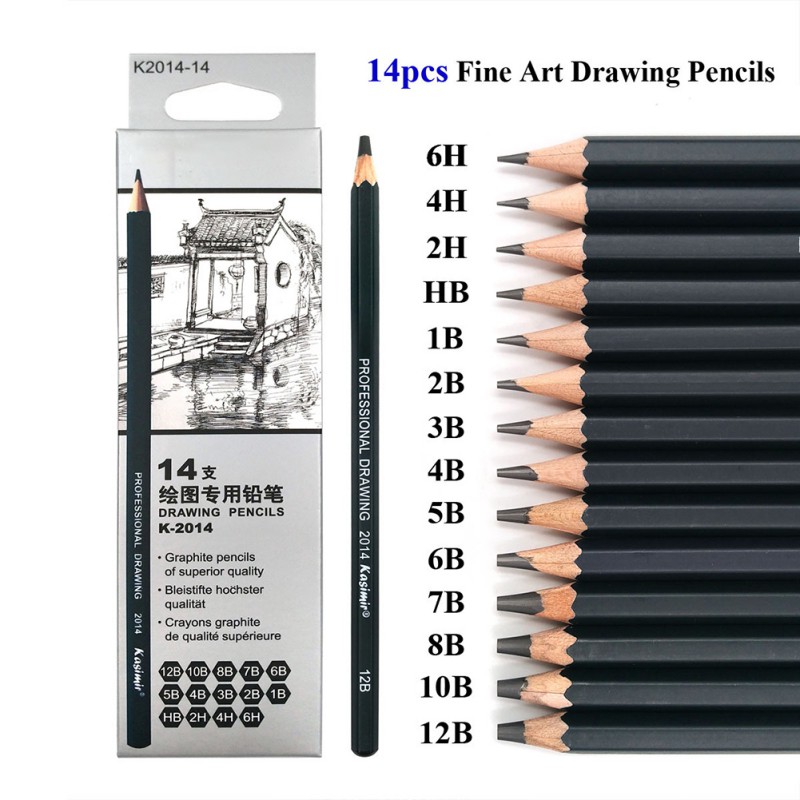 Drawing Pencils 14pcs/set 12B 10B 8B 7B 6B 5B 4B 3B 2B B HB 2H 4H 6H