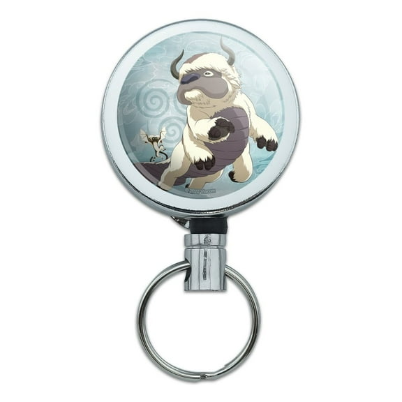 Avatar the Last Airbender Appa & Momo Heavy Duty Metal Retractable Reel ID Badge Key Card Tag Holder with Belt Clip